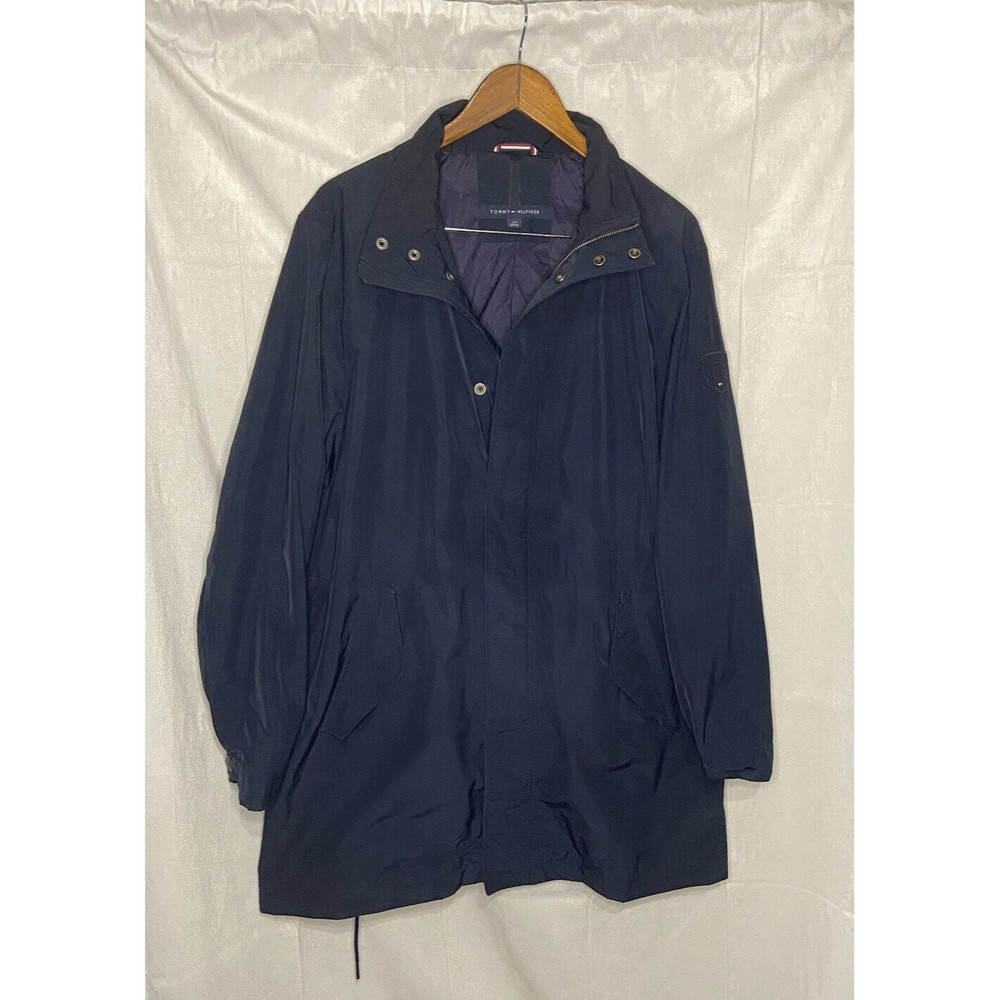 Tommy Hilfiger Women's/ men Anorak Raincoat Coat L Navy Blue Softshell
